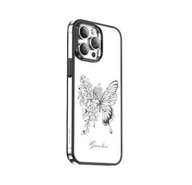 Green Lion Nature 2 Butterfly iPhone 14 Pro - Black