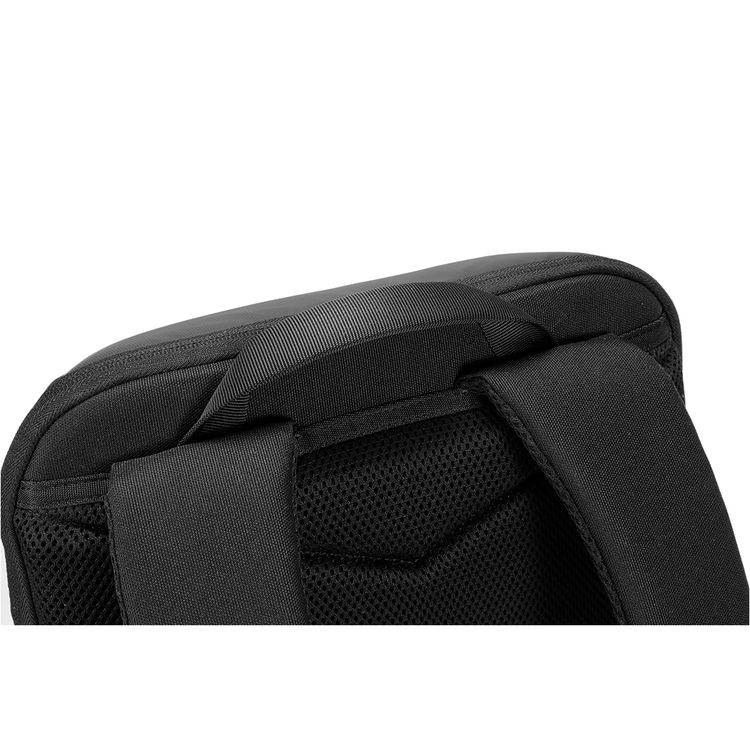 Porodo Lifestyle Water-Resistant PU Backpack with Trolley Sleeve Design, Space-Saving Compression, Dual Padded Laptop Slots, Type-C Charging Port - Black 