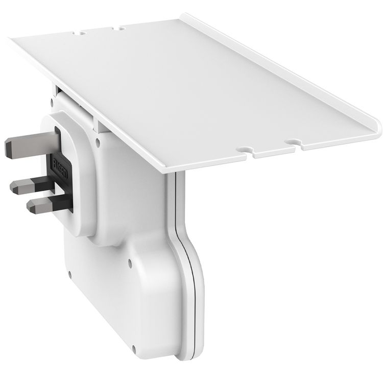 Porodo Multi-Function Socket & Night Light with Built-in Tablet & Phone Tray, 3250W AC Output, Fire-Retardant Material, 12W USB-A Output, Overcharge & Overheat Protection - White