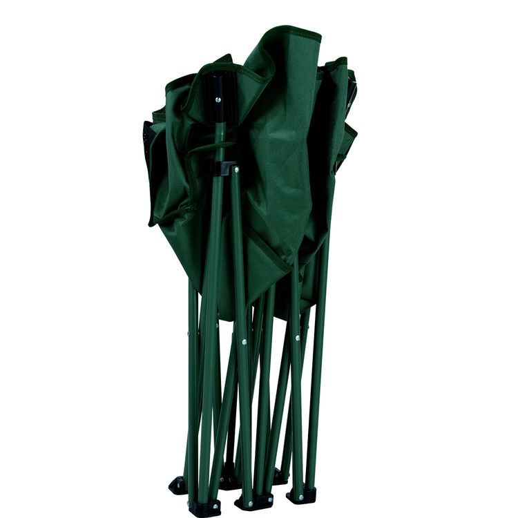 Green Lion Twin Camping Chair with Steel Tube, 600D Oxford Cloth, Easy to Clean, 150 kg x2 Load Capacity, Tear Resistant, Soft & Comfortable, Space-Saving Design, Durable Construction - Green