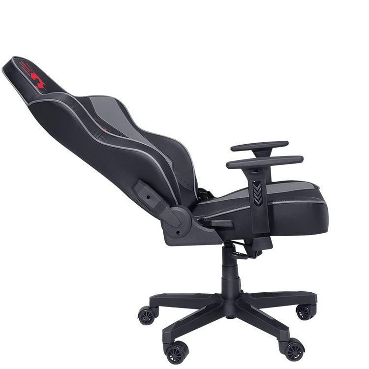 Bloody Gaming Chair, Ergonomic Backrest, High-Density Foam Cushion, 3D Adjustable Armrests, Class 4 Hydraulic Piston, Soft & Reliable Pillow - Black / Gray