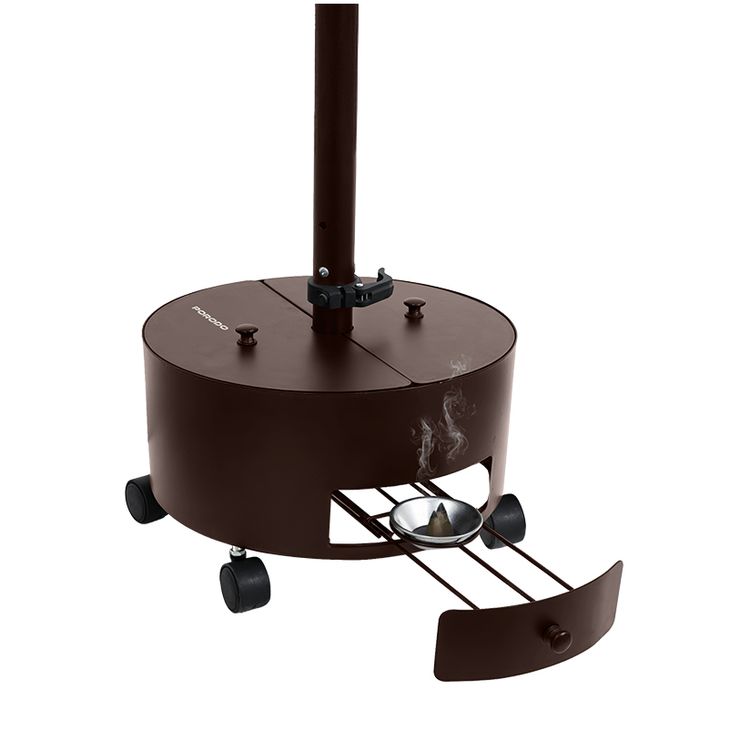 Porodo Lifestyle Essentia Clothing Bakhour Hanger with Storage Tray & Wheels, Incense Ventilation Holes, Hanger Hook Design, Easy-Move Base - Brown