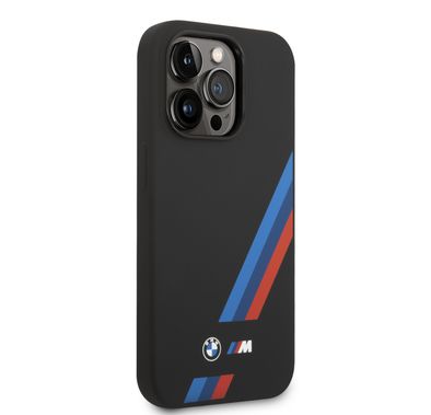 BMW M Silicone Case with Slanted Strips for iPhone 15 Pro