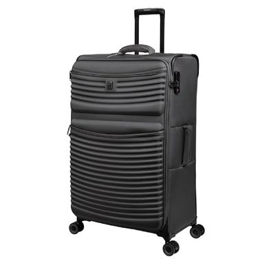 it luggage Precursor Unisex Lightweight Soft Case Trolley, Expandable Polyester Luggage with 8 Spinner Wheels, Telescopic Handle & TSA Lock - Large / Charcoal