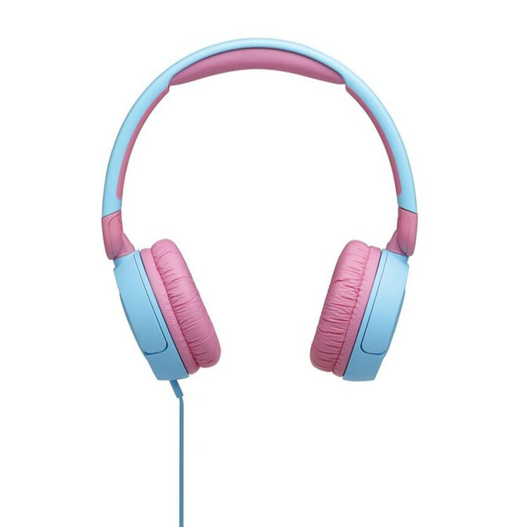 JBL Junior 310 Wired Kids Headphones with Built-In Microphone, Comfortable Fabric Headband, Tangle Free Cable - Blue