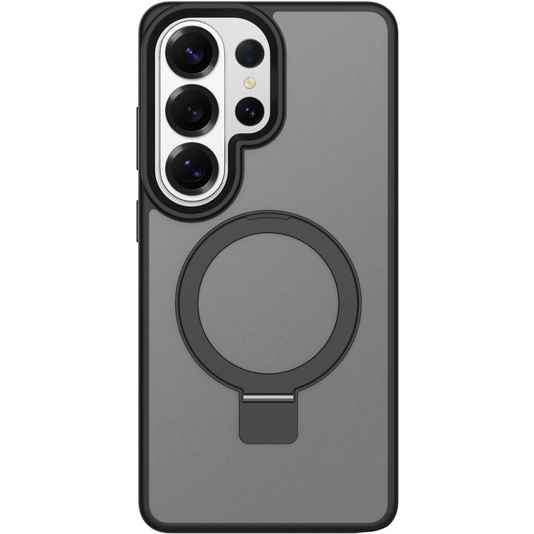 Levelo Verona MagSafe Kickstand Hybrid Case for Samsung S26 Ultra, Shock-Resistant Bumper, Multi-Functional Ring Kickstand, Drop protection - Black