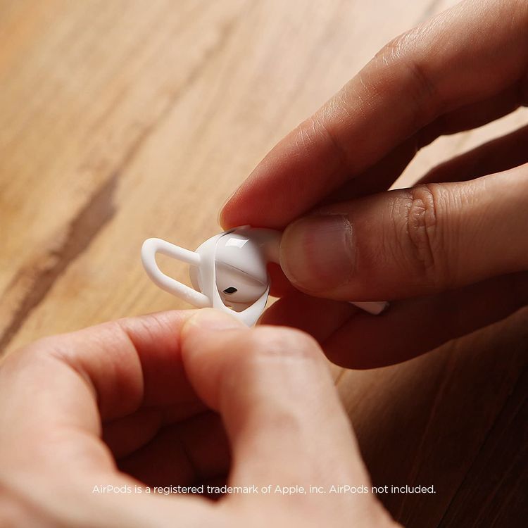 إيلاجو وسادة أذن من السيليكون لأجهزة ابل ايربودز من الجيل 1/2 ، حجمان ، سيليكون ممتاز ، تحافظ على أمانها وثباتها ، أسود