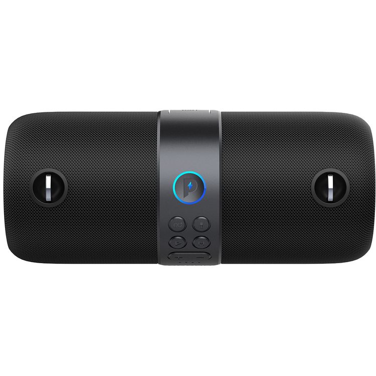 Powerology Cypher Portable Bluetooth Stereo Speaker with RGB Lighting, Up to 5.5 Hours Play Time, 3600mAh Battery, 10m Transmission Range, Compatible with Siri & Google Smart Assistant - Black