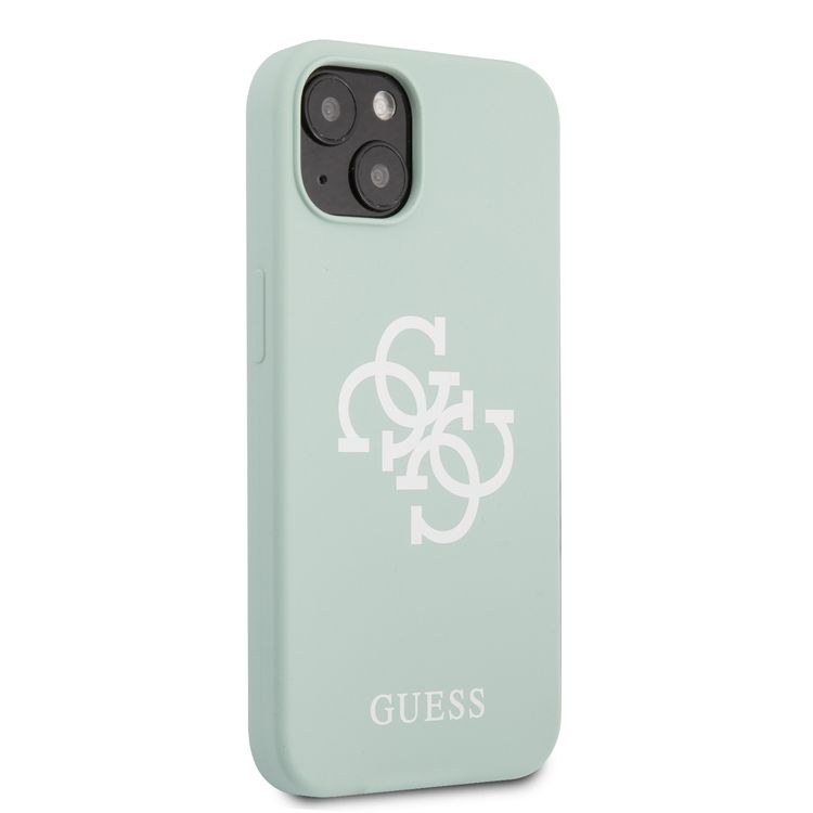 CG MOBILE Guess Liquid Silicone Case Big 4G with Logo Print Compatible for iPhone 13 Mini (5.4") Anti-Scratch, Easy Access to All Ports, Shock Absorption