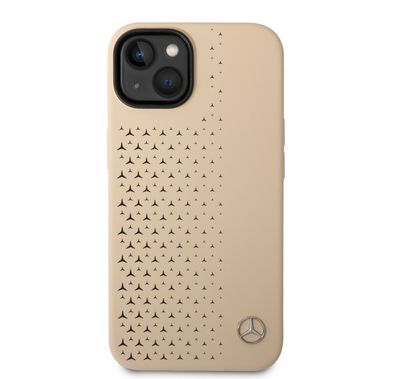 Mercedes-Benz Genuine Leather Case with Star Pattern iPhone 14 - Beige