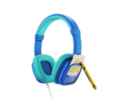 Planet Buddies Kids Wired Headphones with 85 dB Volume Limited, Plug and Play, Lightweight and Comfortable Design, 40 mm Driver Size, Adjustable Headband Suitable for Children (Boy) - Blue