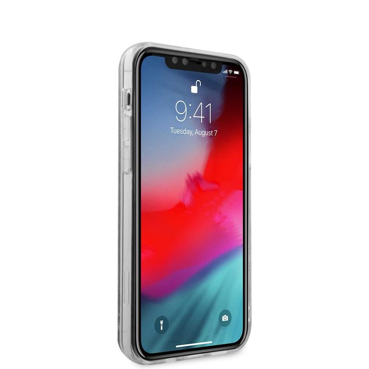 CG MOBILE Guess Liquid Glitter "HEARTS" Charms Hard Phone Case Compatible for iPhone 12 Mini (5.4") Shock-Absorption Mobile Case Officially Licensed - Gold