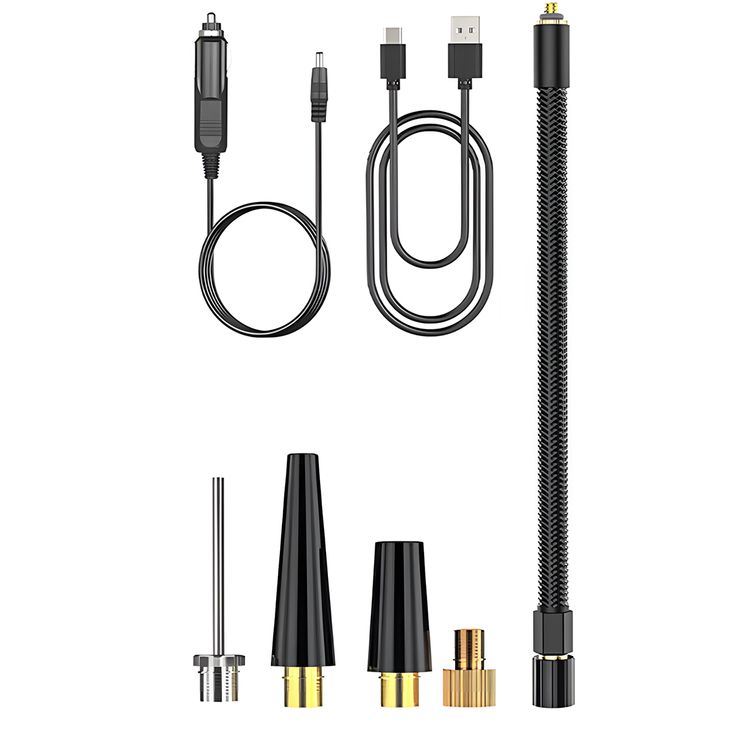 Porodo Vyrox Car Tire Inflator with 19L/min Airflow Rate, USB-C Charging Port, Heat Dissipation Vent, 150PSI Max Inflation Pressure, 2× 2000mAh Battery Capacity, 28 Minutes Working Time, -5°C to 60°C Working Temperature, USB-C Charging Port, 2.5 Hours Charging Time - Black