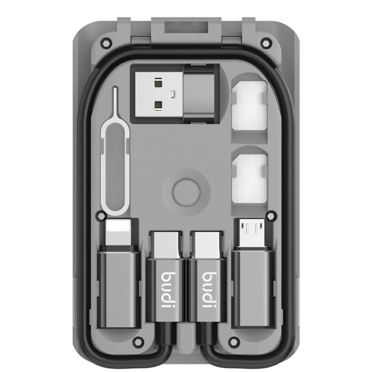 Budi 15W Wireless Charger Multi Functional Box - Grey