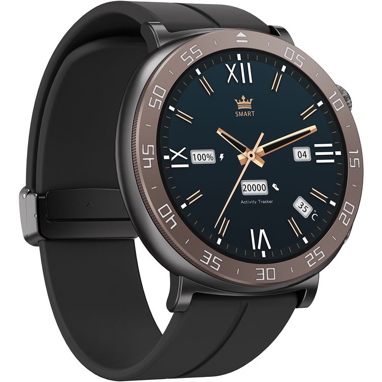 Porodo Salud Smart Watch with 1.43" HD Screen Size, 280mAh Battery Capacity, Up to 5 Days Working Time, Up to 30 Days Standby Time, 2 Hours Charging Time, GPS Log Tracking, Camera Shutter, Sleep & Stress Management, Smart Connectivity, Durable & Lightweight - Black