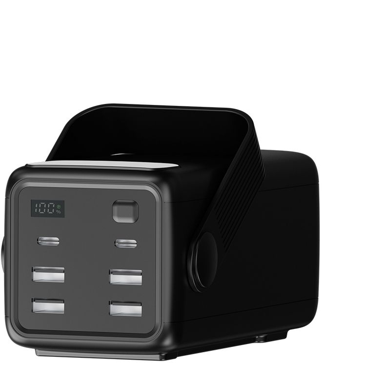 باور بانك بورودو لارا 50000 مللي أمبير/ساعة مع مصباح يدوي، مقبض محمول، PD 20 وات، شحن سريع، منفذين USB-A وUSB-C وMicro، 4 كابلات مدمجة، توافق عالمي - أسود