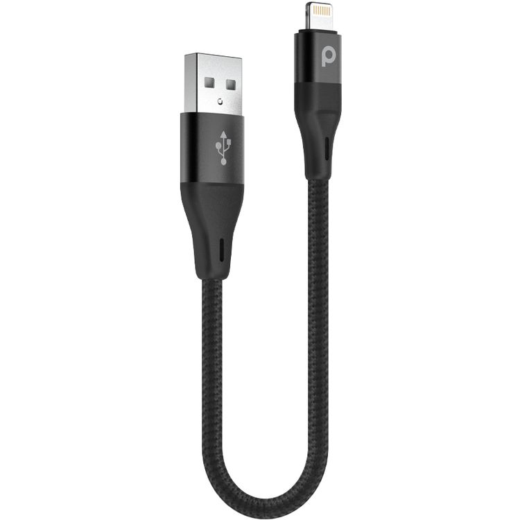 Lightning Cable Porodo  Aluminum Braided Lightning Cable - Black