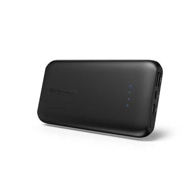 RAVPower Slim Power Bank 10000mAh with LED Indicator - Travel-friendly Design - Portable Charger Powerbank with 5V/3A Type-C Port Compatible for iOS & Android Devices - Black