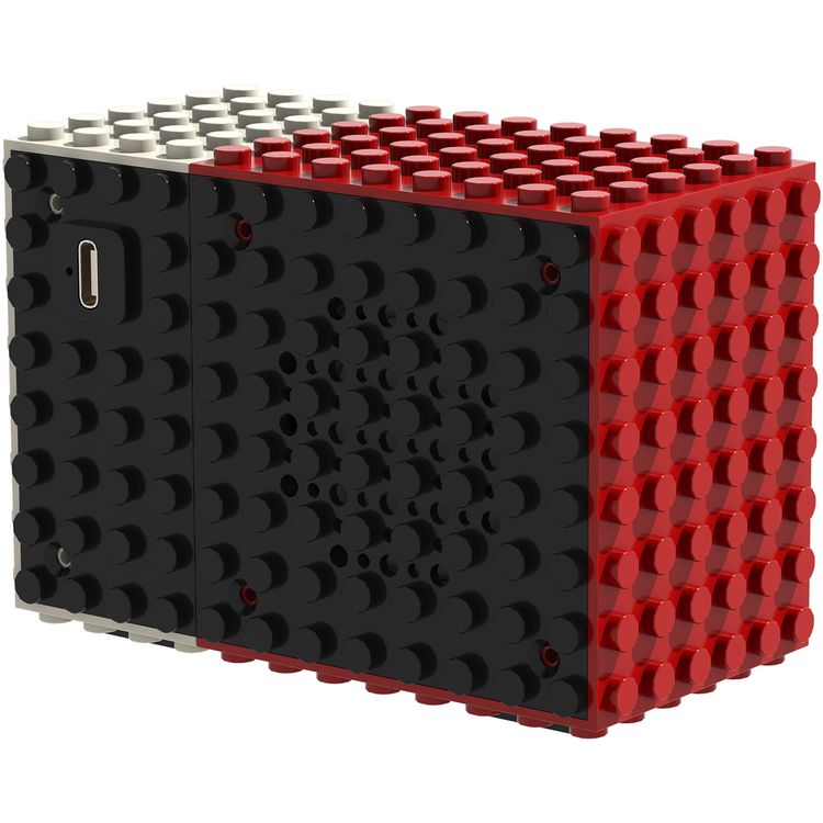 Porodo Soundtec MiniBlock Portable Stereo Speaker with Playful Block Design, 360° Surround Sound, Extended Playtime, Immersive Audio, USB-C Charging - Black 