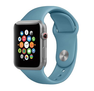 Porodo iGuard Silicone Loop Watch Band for Apple Watch 42/44/45mm, Easy Attachment & Detachment, Comfort Fit, Compatible with  Apple Watch Series 4/5/6/7/SE, User Friendly, Lightweight, Adjustable, High Quality - Light Blue