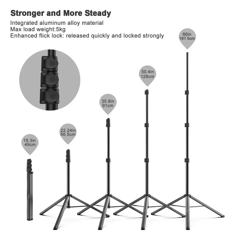 Wonew Selfie Ring Light with Tripod Stand 10  - Black