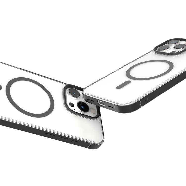 Levelo Claire Magsafe Case with Aluminum Bumper Case for iPhone 16 Pro Max, Hybrid Case, MagSafe Compatibility - Black