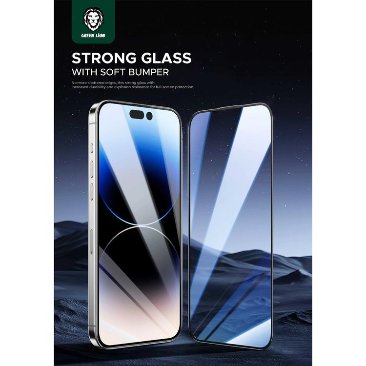 Green Lion 3D HD-PET Screen Protector for iPhone 15 Pro, Full Screen Coverage, Anti-Broken Soft Edge, HD Crystal Clear, Anti-Fingerprint & Oleophobic Coating, Stunning Display, High-Responsive - Clear