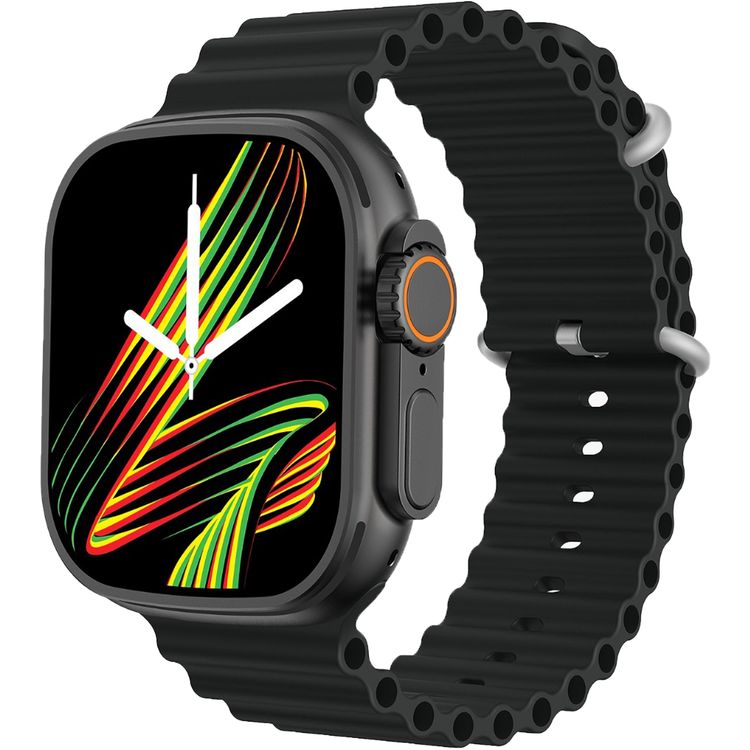 Green Lion Communicate Ultra Smart Watch with 1.85" Amoled Screen Dispaly, 280mAh Battery Capacity, Wireless Charging, AI Voice Assistant, 125MB Flash Storage, 3-5 Days Working Time - Black