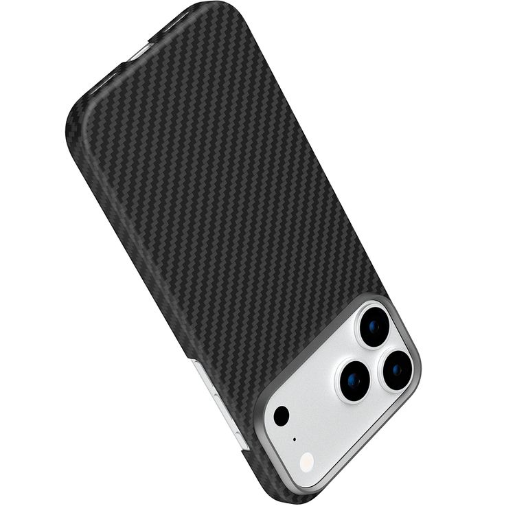 Levelo Sergei 1500D Aramid Fiber Case for iPhone 17 Pro Max, 5 Times Stronger than Steel, 0.95mm Thickness, Strong Magnets & MagSafe Compatible, Shock-Resistant Bumper, Bulletproof Protection, Raised Bezel for Camera, Ultra-Lightweight Design - Black