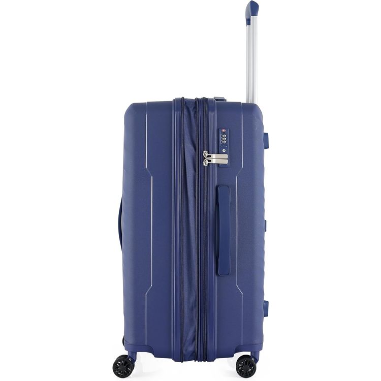 H.T Luggage Bag, Hard Case Polypropylene (PP) Material - Medium/Blue