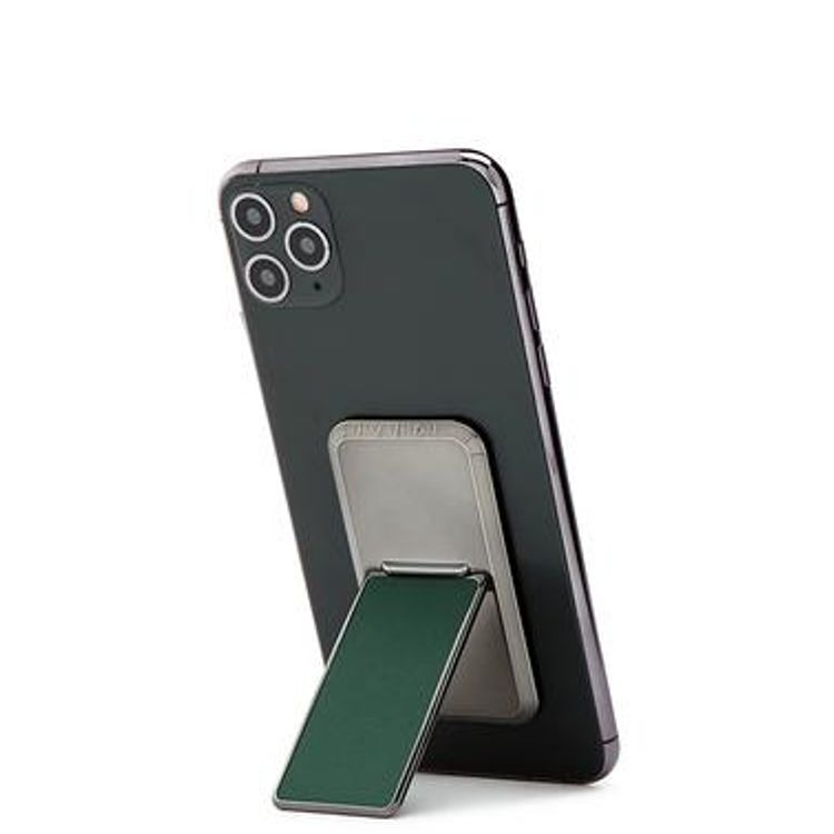 هاندل قبضة هاتف صلبة ، أزواج مع أي هاتف ذكي ، مسند متعدد الوظائف ، متوافق مع الشحن اللاسلكي ، قبضة الهاتف والحامل - اخضر