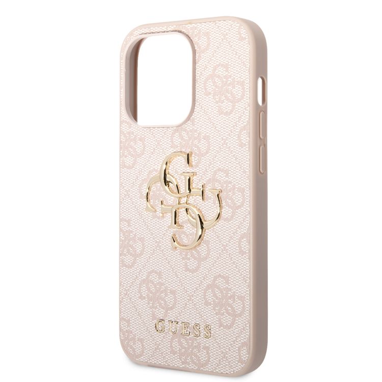Guess PU Leather Case with 4G Metal Logo - Pink - iPhone 15 Pro