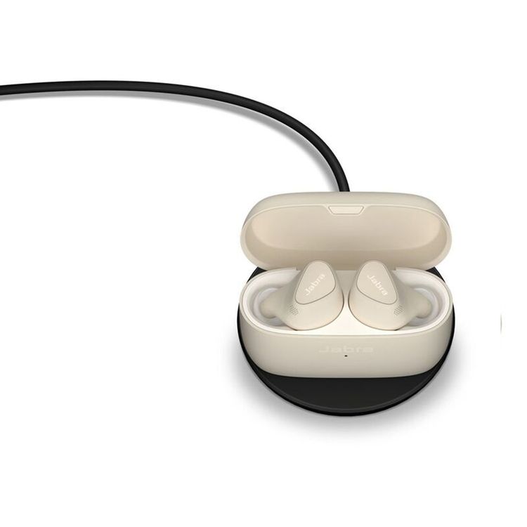 Jabra Elite 5 True Wireless Earbuds, Hybrid Active Noise Cancellation (ANC), Up to 28 Hours Battery Life, Up to 10 m Operating Range, Up to 180 Minutes Charging Time, 6-Mic Call Technology - Gold Beige