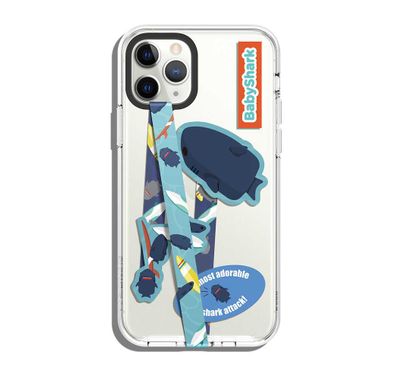 Elago Phone Strap for Smartphones, Stays Securely Attached, Avoids Drops, Double Sided Design for Variation, More Freedom to do more w/ Secure Strap - Blue Strap & Shark
