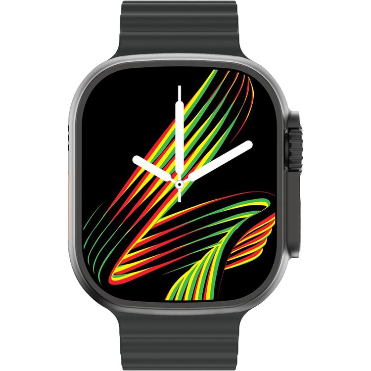 Green Lion Communicate Ultra Smart Watch with 1.85" Amoled Screen Dispaly, 280mAh Battery Capacity, Wireless Charging, AI Voice Assistant, 125MB Flash Storage, 3-5 Days Working Time - Black