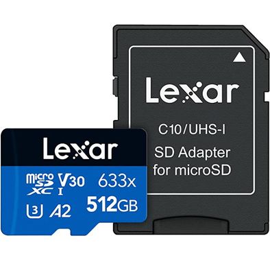 Lexar High-Performance 633x 512GB microSDXC UHS-I Card - Black