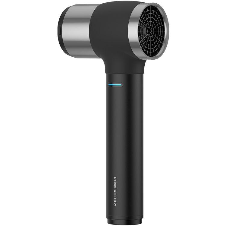 Powerology Turbo Fan Blower with High Thrust, 60m/s Wind Speed, 80 Minutes Working Time, 4 Speed Levels, 50000RPM Motor Speed, 4000mAh Battery Capacity, 750W Motor Power, Cordless & Portable, LED Indicator, 11-Blade Design - Black