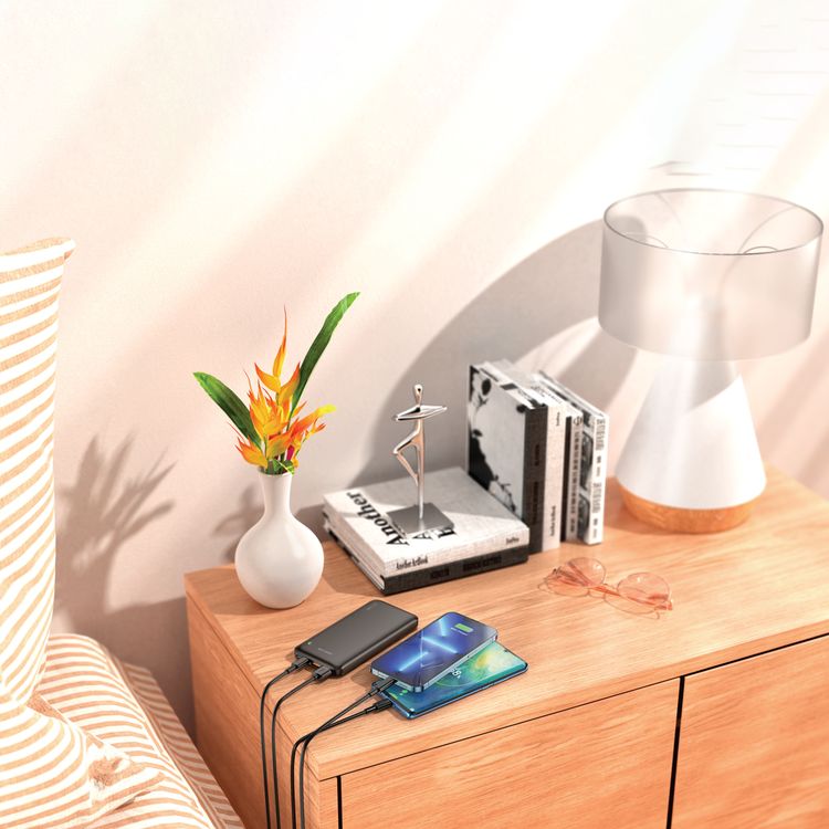 Green Lion Power Pack Fast Charge 10000mAh Power Bank with PD 20W, QC 22.5W, USB-C & Micro & 2× USB-A Ports, Lithium-ion Polymer Battery Type, Multiple Devices Charging, Fast Charge Support, Portable Design - Black