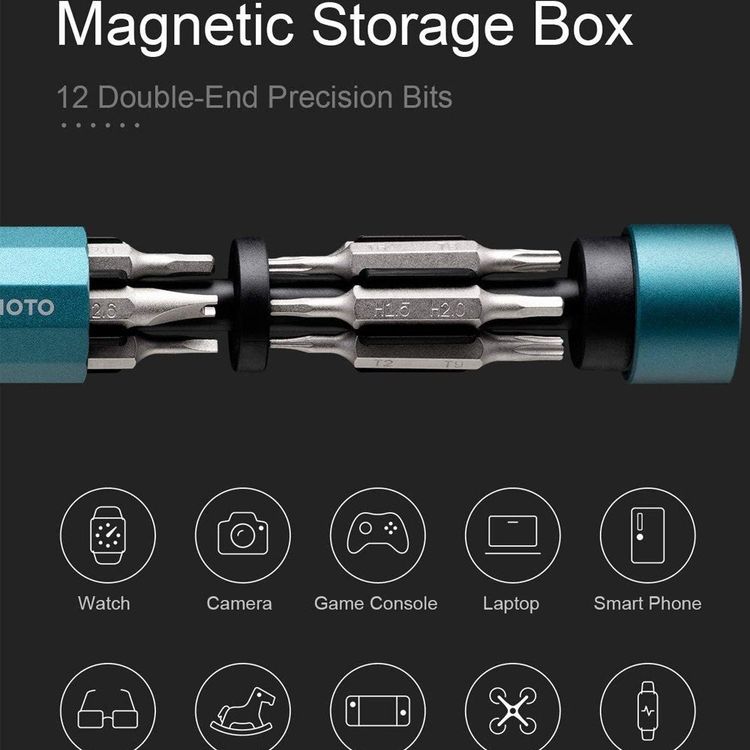 Xiaomi Mi QWLSD004-GR HOTO 24 IN 1 Precision Screwdriver, Mini Screwdriver Set, Multi-functional Screw Driver, Magnetic Storage Box for 24PCS Bits- Green