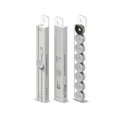 Elago Cable Managament Button, Compatible with Different types of Cables, Power Cord, TV Cable, USB Cable, Home and Office, Desktop Cable, Earphones Organizer, Organized - White