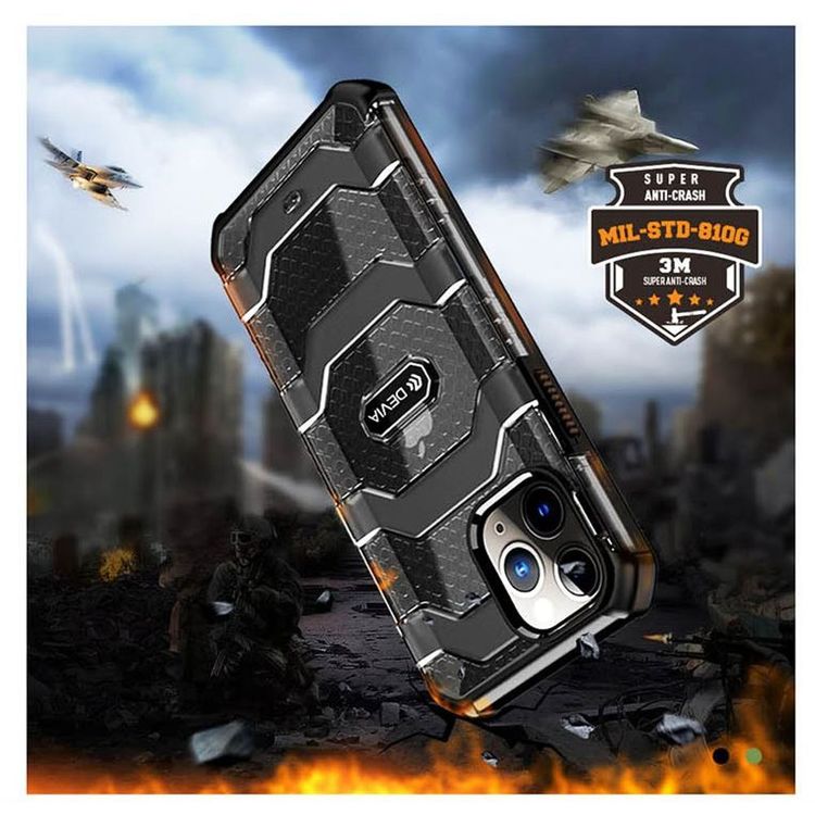 Devia Vanguard Shockproof TPU+PC Case Compatible for iPhone 12 / 12 Pro (6.1") Dual Protection for Camera Screen - 3m Drop Resistant Anti-Impact & Anti-Fall Back Cover - Green