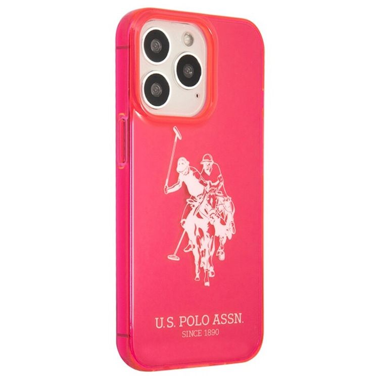 US Polo Assn Full TPU DH Logo Flou Case for iPhone 13 Pro ( 6.1 ) - Pink