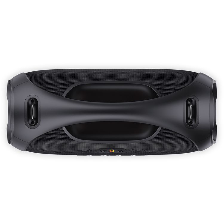 Porodo Soundtec Rush Euphoric Sound Portable Speaker with Bluetooth Version 5.3, 5400mAh Battery Capacity, Type-C Charging Port, IPX6 Water Resistance, 3 Hours Charging Time, 8 Hours Working Time, 15m Transmission Range, Power Bank Function, Shoulder Strap & Grip Handle, Vibrant RGB Lights - Black