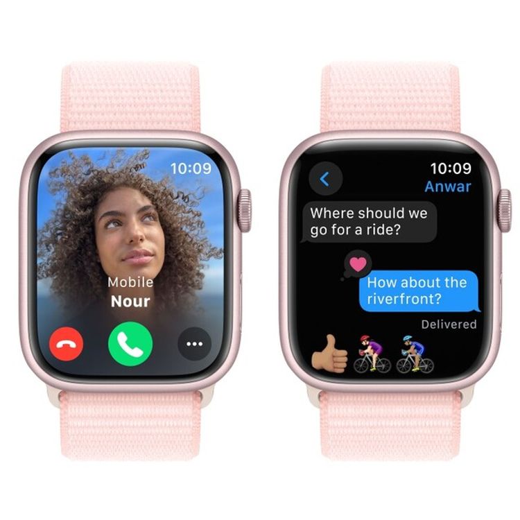 Apple Watch Series 9 [GPS 41mm] with Pink Aluminum Case & Light Pink Sport Loop