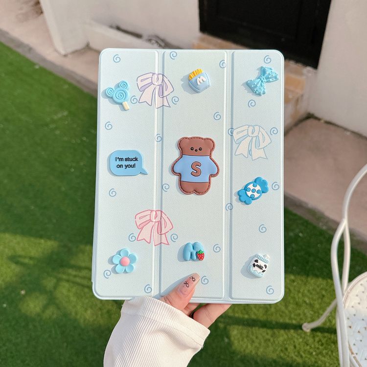 Green Lion GK-10 Kids Leather Case, Lightweight Design, Drop Protection & Anti Scratch, Pencil Holder, Stable Multi-Stand, Premium Material, Auto Wake up, Compatible with iPad Air 11" 2024, Pro 10.9/11" - Blue