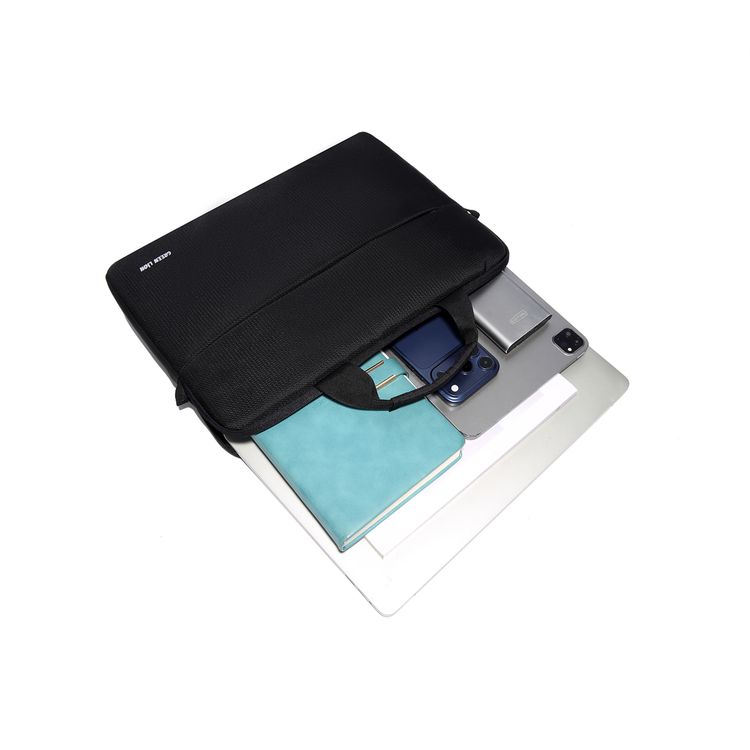 Green Lion Helios 14.1" Laptop Sleeve Bag with Durable Zipper, Slim Profile, Travel-Ready, Water-Repellent, Durable Zipper, Multiple Compartments, Lightweight Design - Black