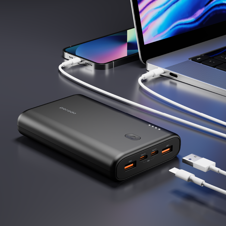 Porodo 20000mAh Multi-Output Power Bank 83W - Black
