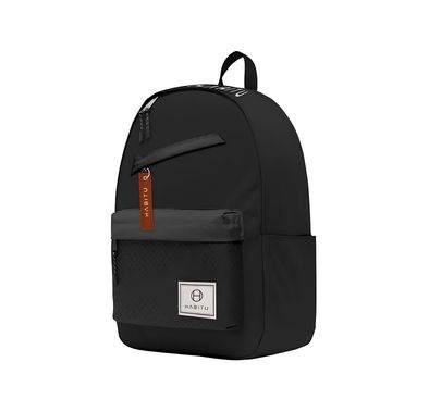 حقيبة ظهر Habitu من البوليستر متوافقة مع الأجهزة حتى 15.6 بوصة، مضادة للسرقة ومقاومة للخدوش، مزودة بمقبض ناعم، وأحزمة كتف قابلة للتعديل، ومقاومة للماء وامتصاص الصدمات - باللون الأسود.