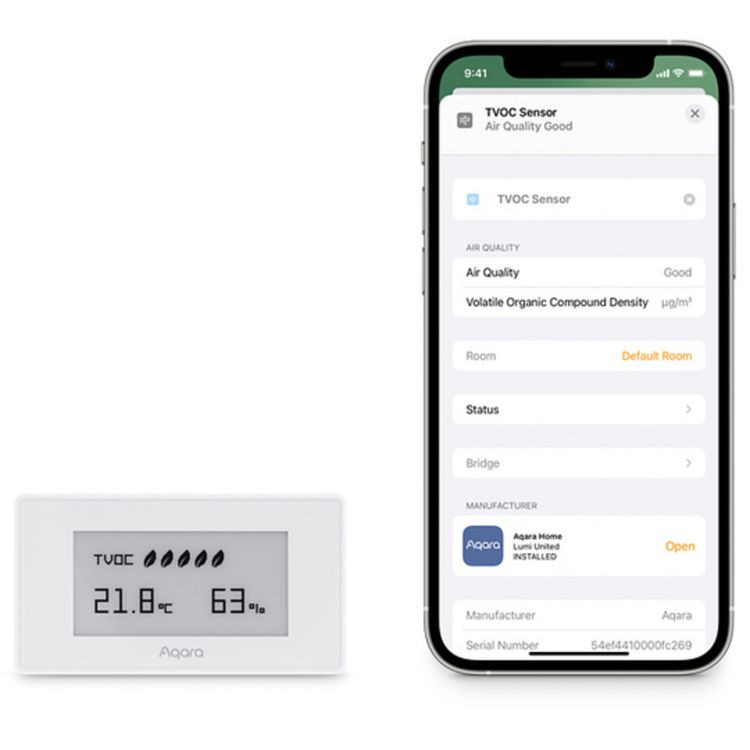 Air Quality Monitor Aqara Smart TVOC Indoor Air Temperature - White