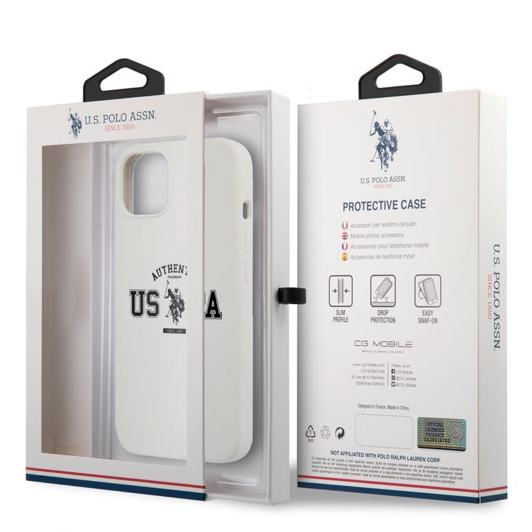 CG MOBILE U.S. Polo Assn. Liquid Silicone Authentic Logo Compatible for iPhone 13 (6.1")  Drop Resistant, Easy Access to All Ports, Anti-Scratch, & Shock Absorption Protective